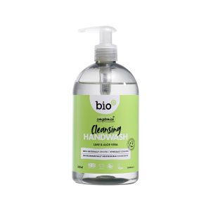 Hand sanitiser with lime and aloe vera for effective cleaning and skin care.