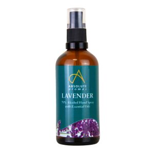 Absolute Aromas Lavender Hand Spray 100ml for fresh, aromatic hand sanitizing.